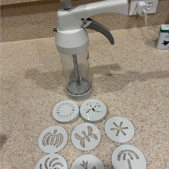 Pampered Chef Food Push Chooper W/ Cookie Press W/ Disc. Never Used. Combo - Picture 2 of 8